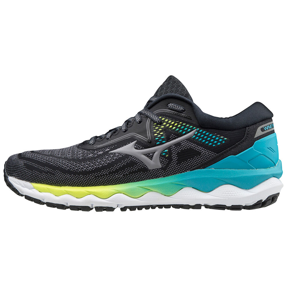 Sapatilhas Running Mizuno Wave Sky 4 - Mulher - Pretas/Azuis - CUHXS9863